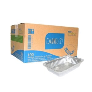 BANDEJA DE ALUMÍNIO DARNEL DA7 24OZ 700ML C/100 UNIDADES