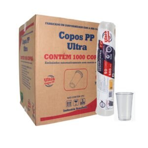 COPO PLÁSTICO TRANPARENTE LISO PP ULTRA 20X50 1000 UNIDADES