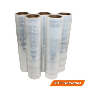 FILME STRETCH CENTER 50X250MM 2,5KG 130MTS KIT 5 UNIDADES*