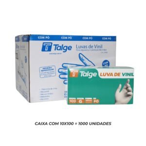 LUVA DE VINIL TALGE G COM PÓ 10X100 COM 1000 UNIDADES
