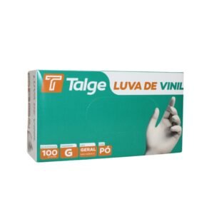 LUVA DE VINIL TALGE G COM PÓ 100 UNIDADES