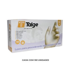 LUVA DE VINIL TALGE G SEM PÓ COM 100 UNIDADES