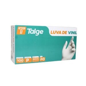 LUVA DE VINIL TALGE P COM PÓ 100 UNIDADES