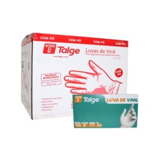 LUVA DE VINIL TALGE P COM PÓ 10×100 1000 UNIDADES