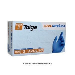 LUVA NITRÍLICA TALGE AZUL G S/PÓ 100 UNIDADES