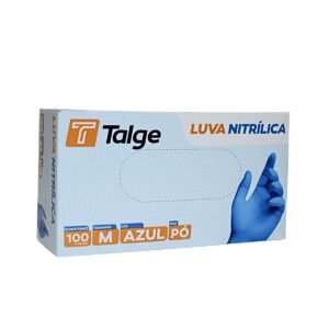 LUVA NITRÍLICA TALGE AZUL M SEM/PÓ 100 UNIDADES