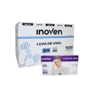 LUVA DE VINIL INOVEN G S/PÓ 10X100 1000 UNIDADES