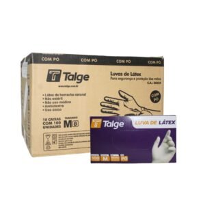 LUVA DE LÁTEX TALGE M COM PÓ 10X100 1000 UNIDADES