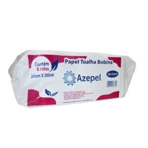 PAPEL TOALHA DELICATO BOBINA AZEPEL 100% CELULOSE 20X200 6 ROLOS