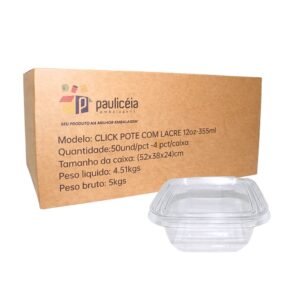 POTE PET PAULICÉIA 12OZ 355ML COM TAMPA E LACRE 50 UNIDADES