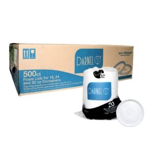 TAMPA DE ISOPOR PLÁSTICA DARNEL P/COPOS TÉRMICOS 16/24/32 OZ 25X20 500 UNIDADES