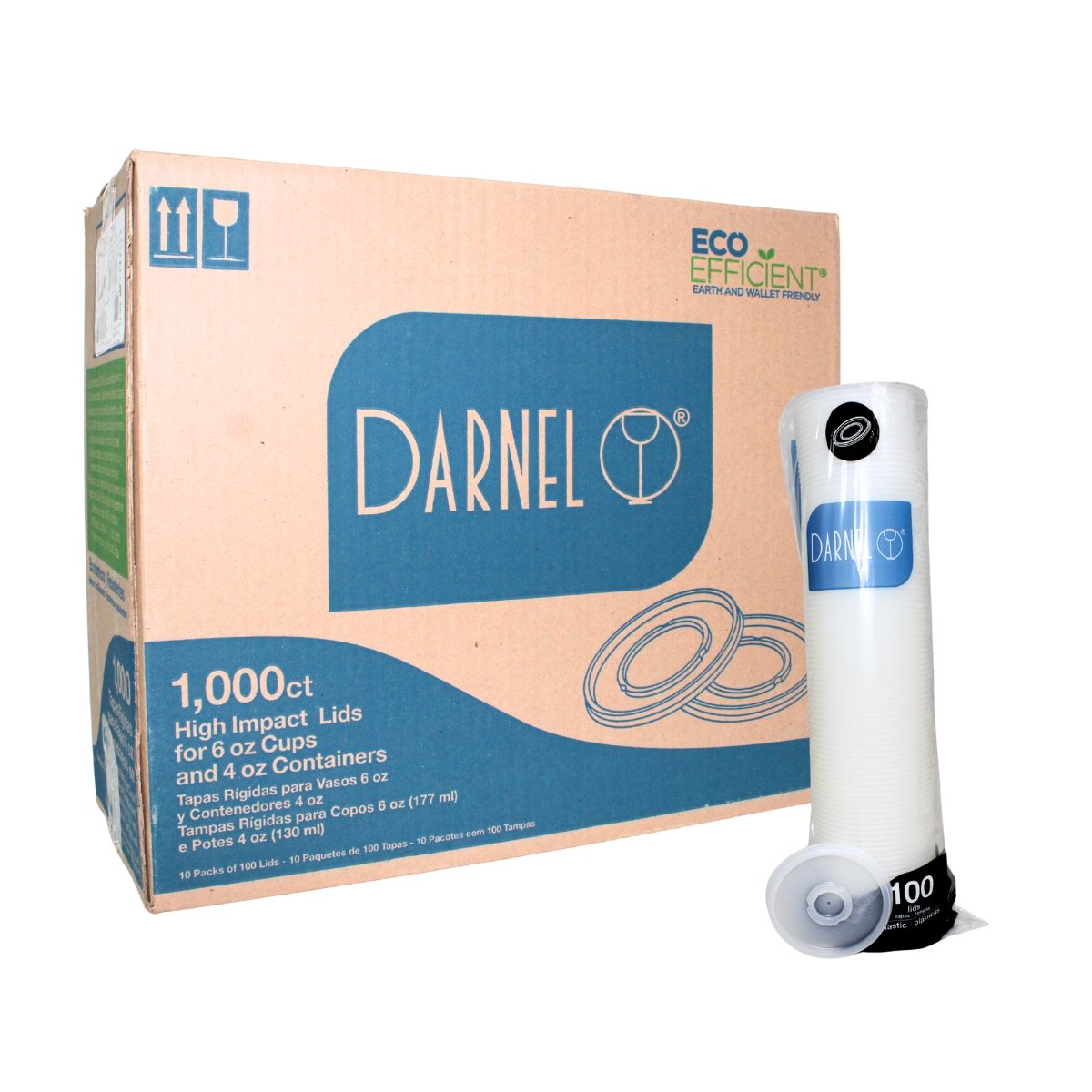 TAMPA PS DARNEL PARA COPOS 4OZ(118 ML) E 6OZ(177ML) 10X100 1000 UN