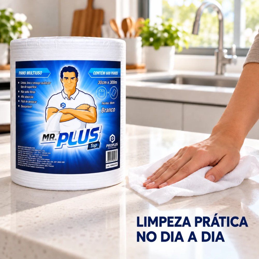 PANO MULTIUSO TALGE PROPLUS BRANCO 30CM X 300M 1 UNIDADE - Imagem 3