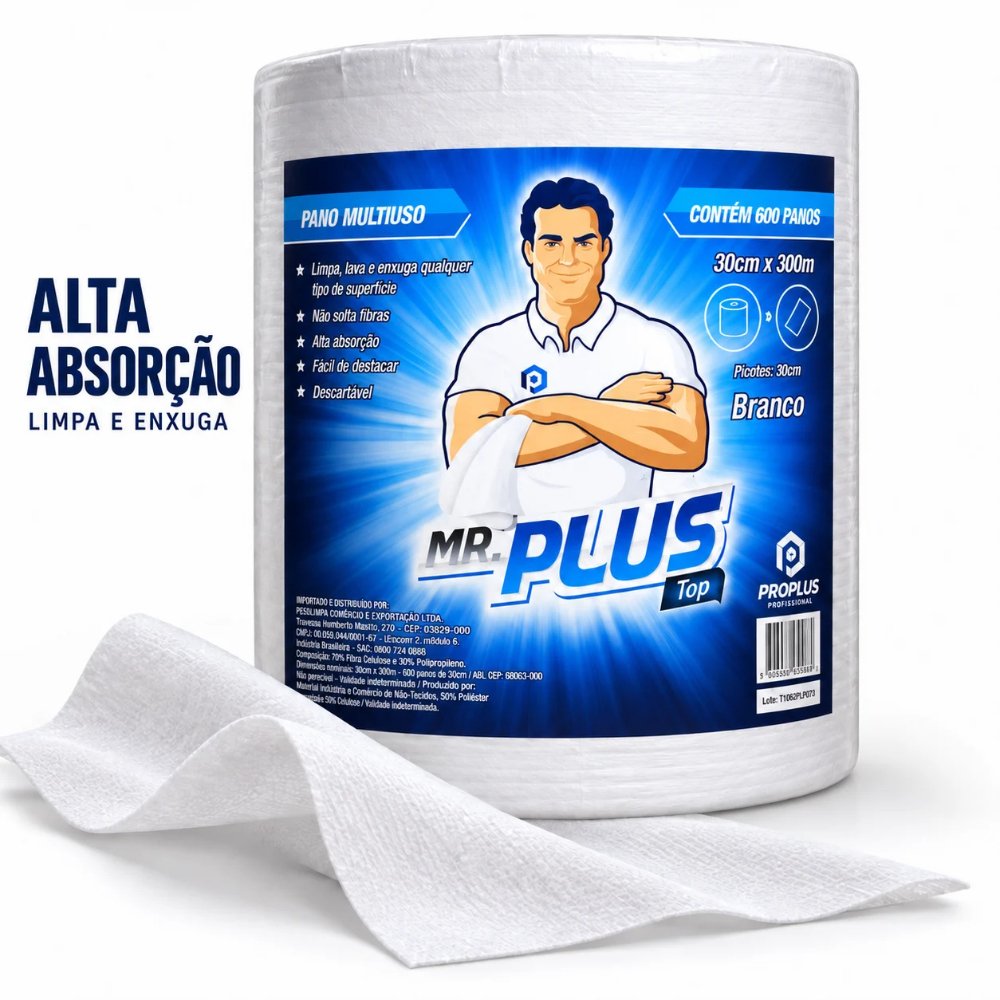 PANO MULTIUSO TALGE PROPLUS BRANCO 30CM X 300M 1 UNIDADE - Imagem 2